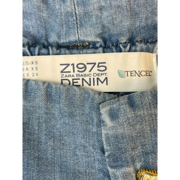 zara basics wide leg high waisted denim size XS - Picture 7 of 10